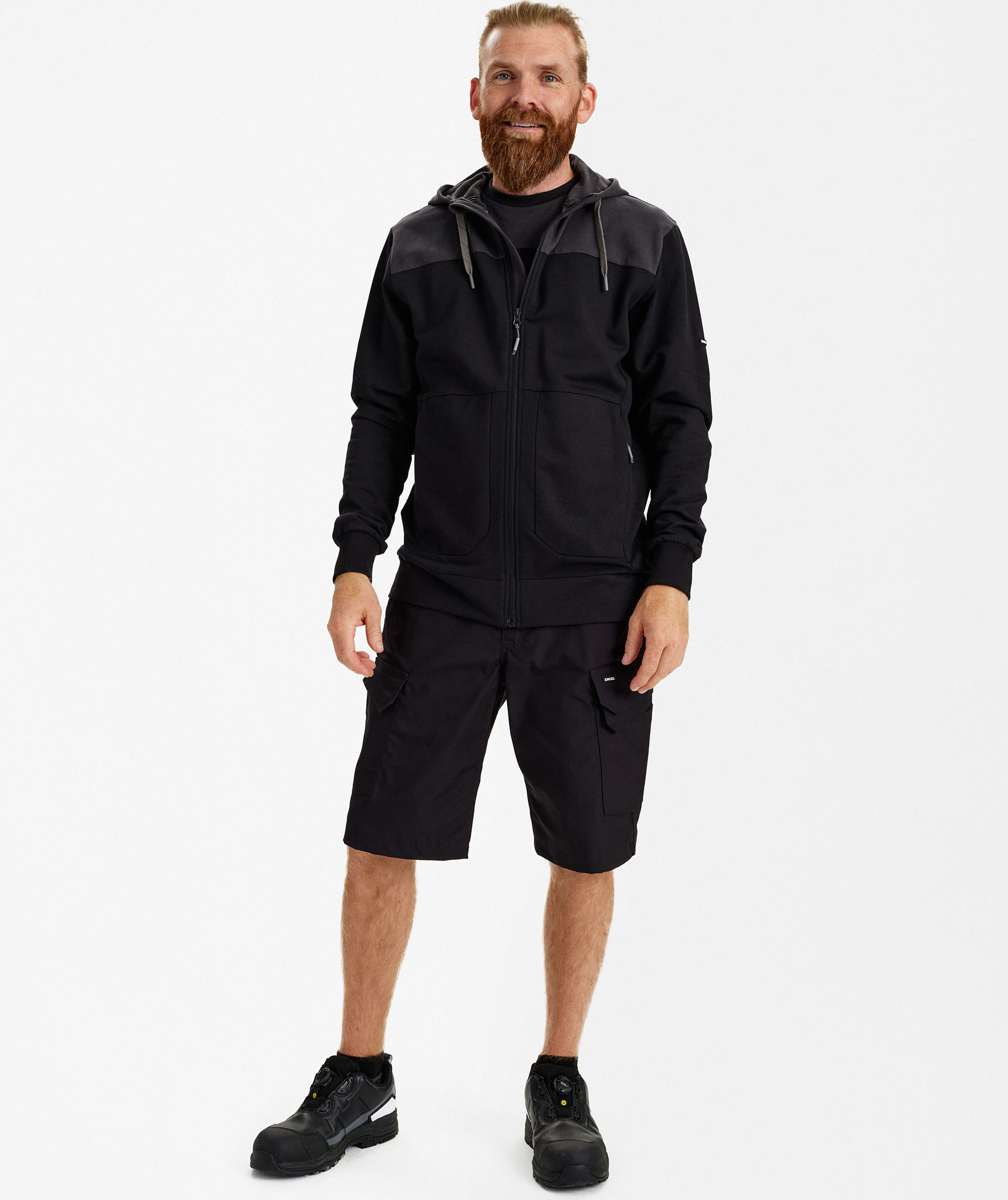 Engel Entire hoodie with zipper, Black/Anthracite Grey, large image number 2