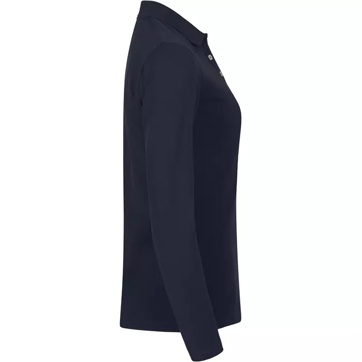 Clique Premium women's long-sleeved polo shirt, Dark Marine Blue, large image number 2