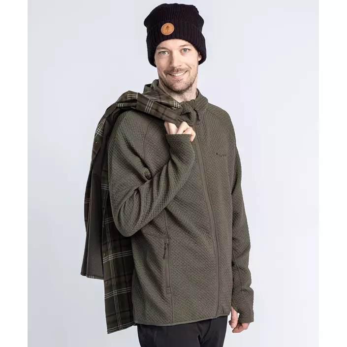 Pinewood Everyday Travel hættetrøje med lyn, Dark Green Melange, large image number 1