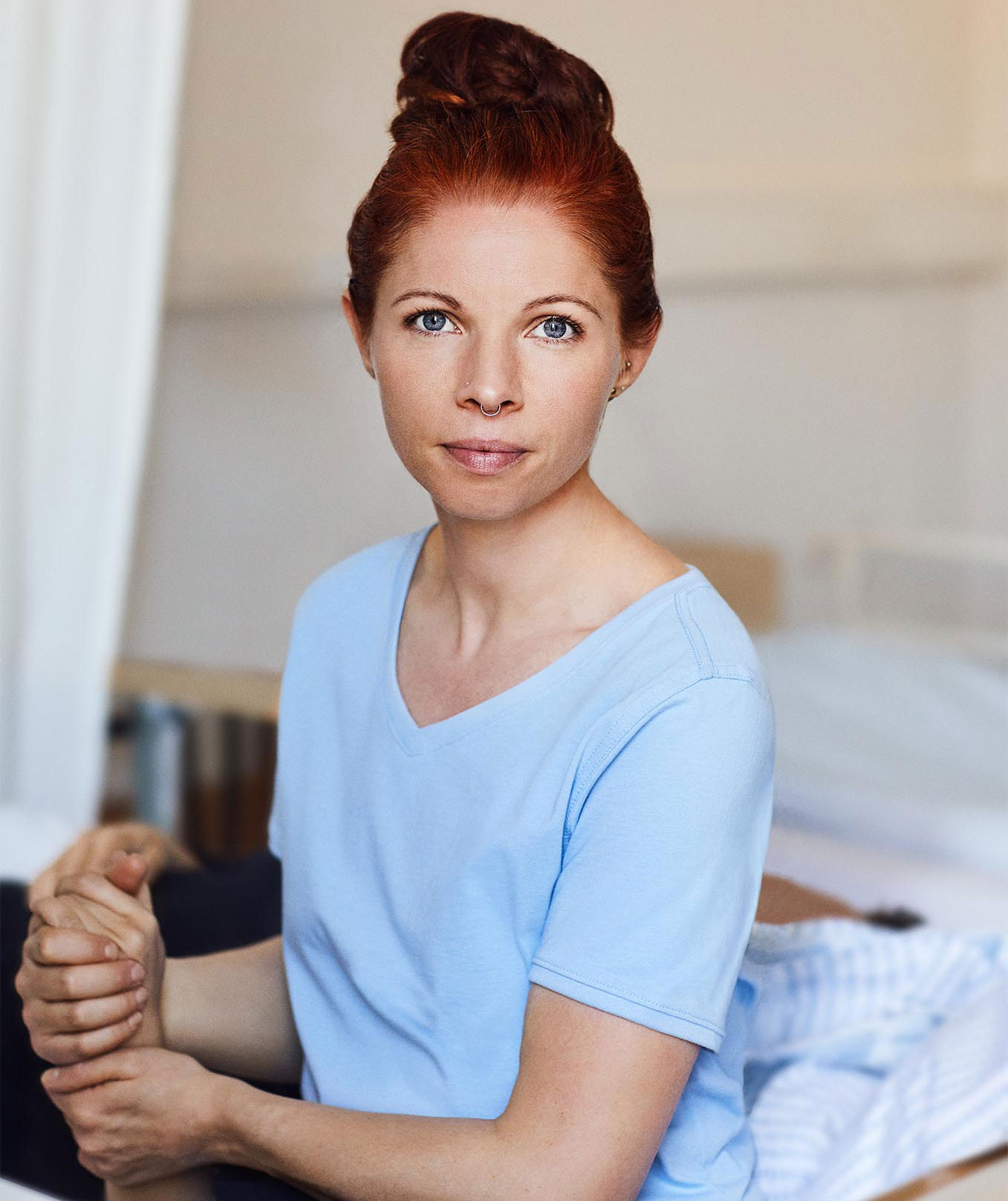 ID PRO wear CARE  T-shirt dam, Ljusbl&aring;