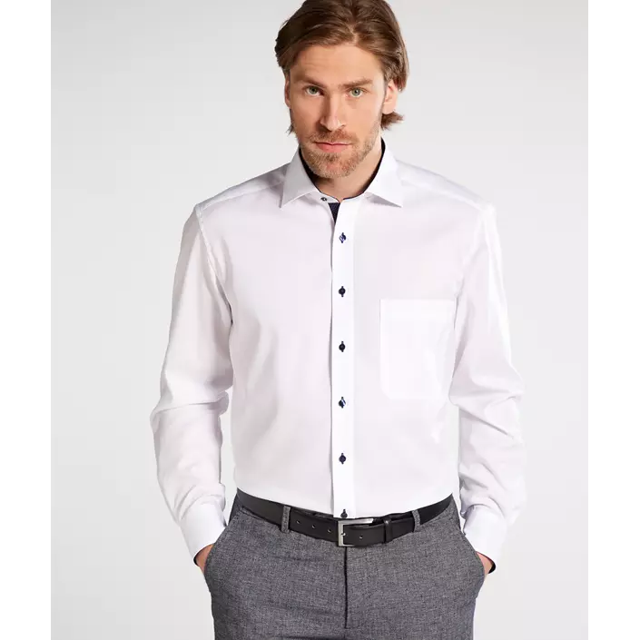Eterna Fein Oxford Comfort fit skjorte, White , large image number 1