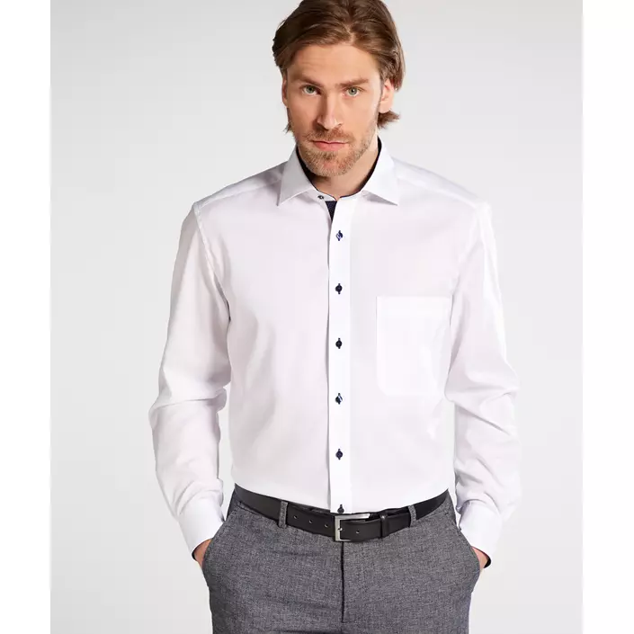 Eterna Fein Oxford Comfort fit shirt, White, large image number 1