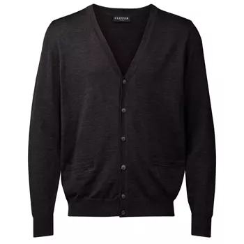 Clipper Milan Cardigan with merino wool, Charcoal