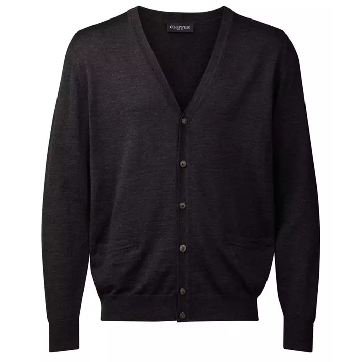 Clipper Milan cardigan med merinoull, Charcoal, large image number 0