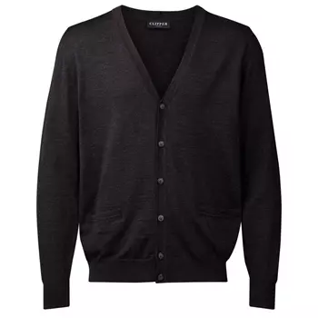 Clipper Milan Cardigan with merino wool, Charcoal