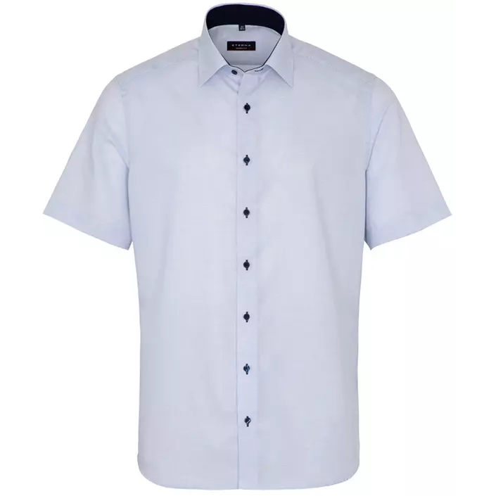 Eterna Modern fit short-sleeved struktur shirt, Blue/White, large image number 0