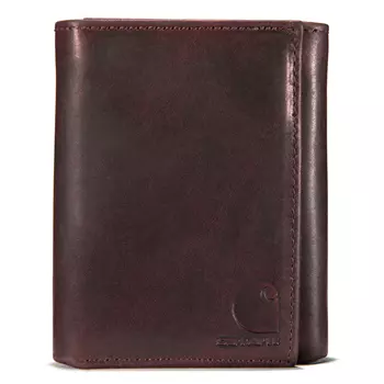 Carhartt Leather Trifold Portemonnaie, Dark brown