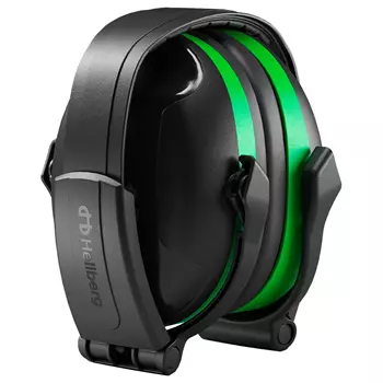 Hellberg Secure 1 vikbar hörselkåpor, Svart/Grön