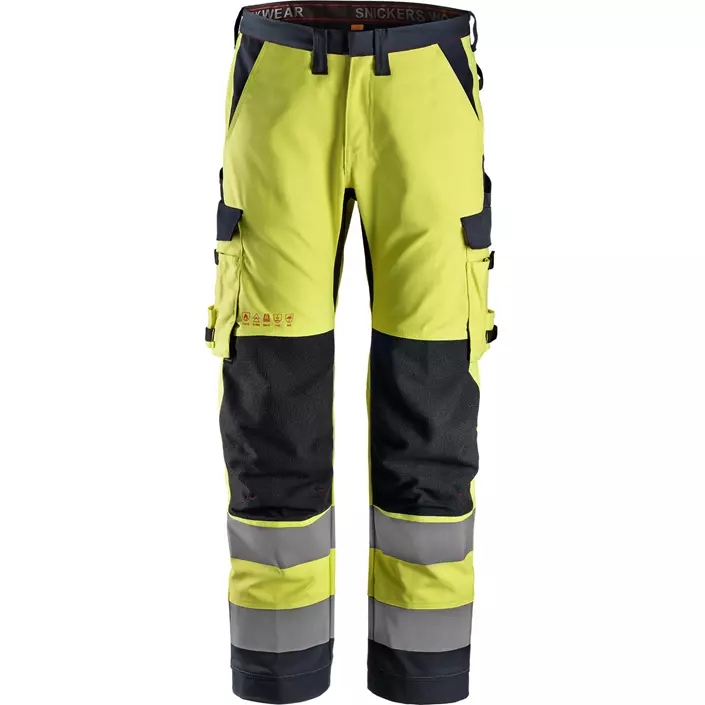 Snickers ProtecWork work trousers, Hi-vis Yellow/Marine, large image number 0