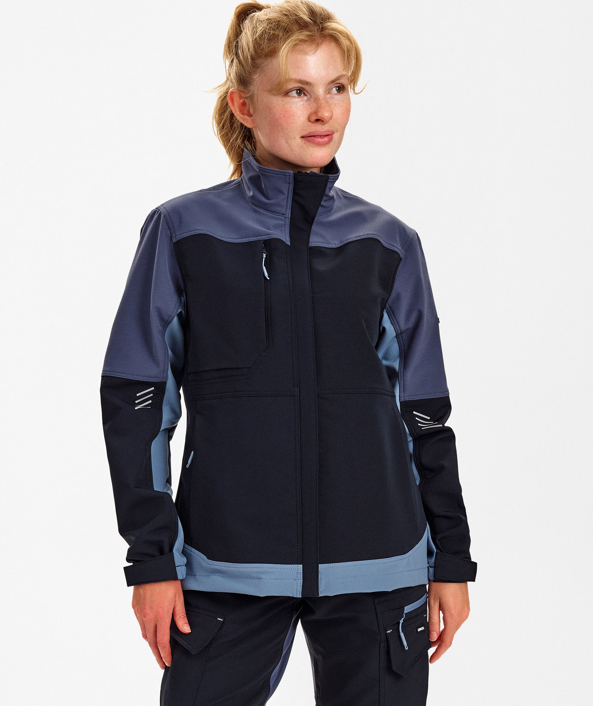 Engel Entire dame arbejdsjakke full stretch, Dark Blue/Dark Sea, large image number 1