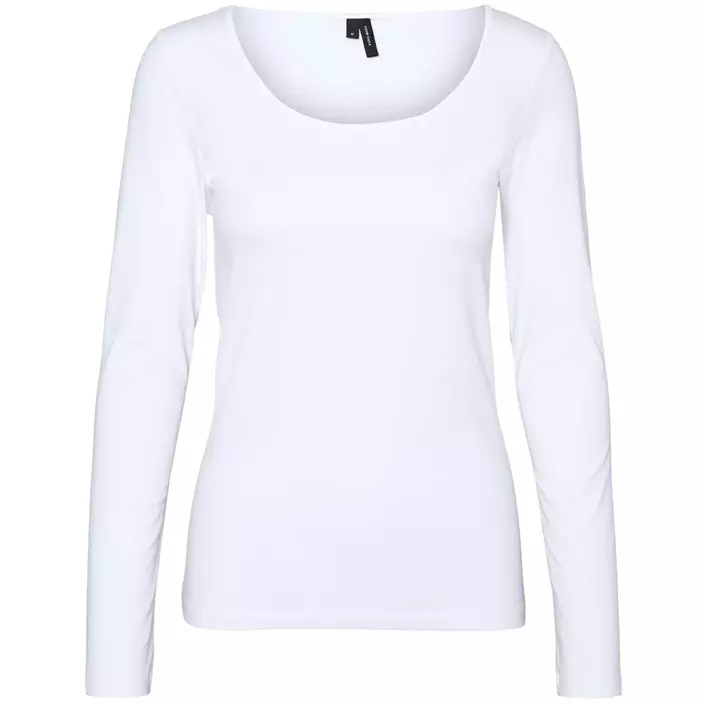Vero Moda VMMAXI MY SOFT langermet dame T-skjorte, Bright White, large image number 0