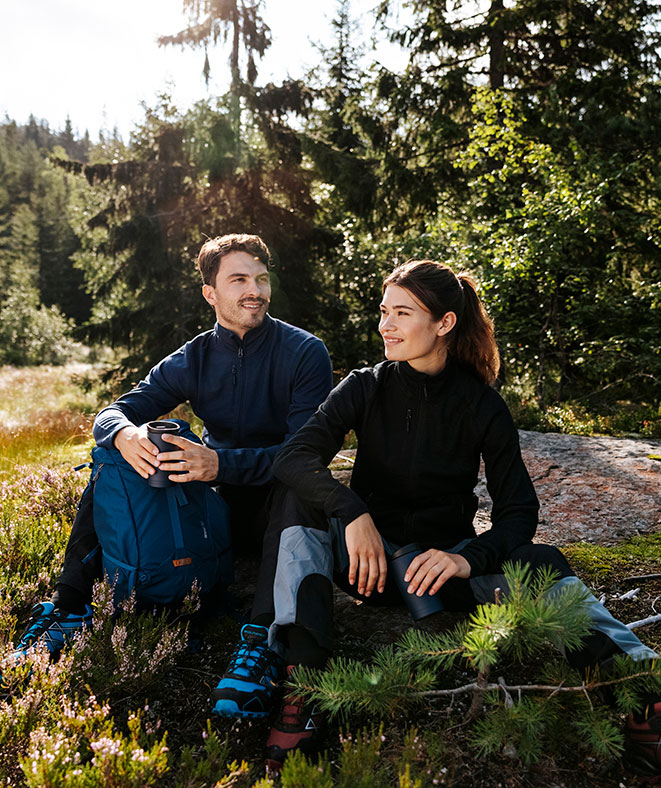 YOU Geiranger jacka med merinoull, Svart fl&auml;ckig