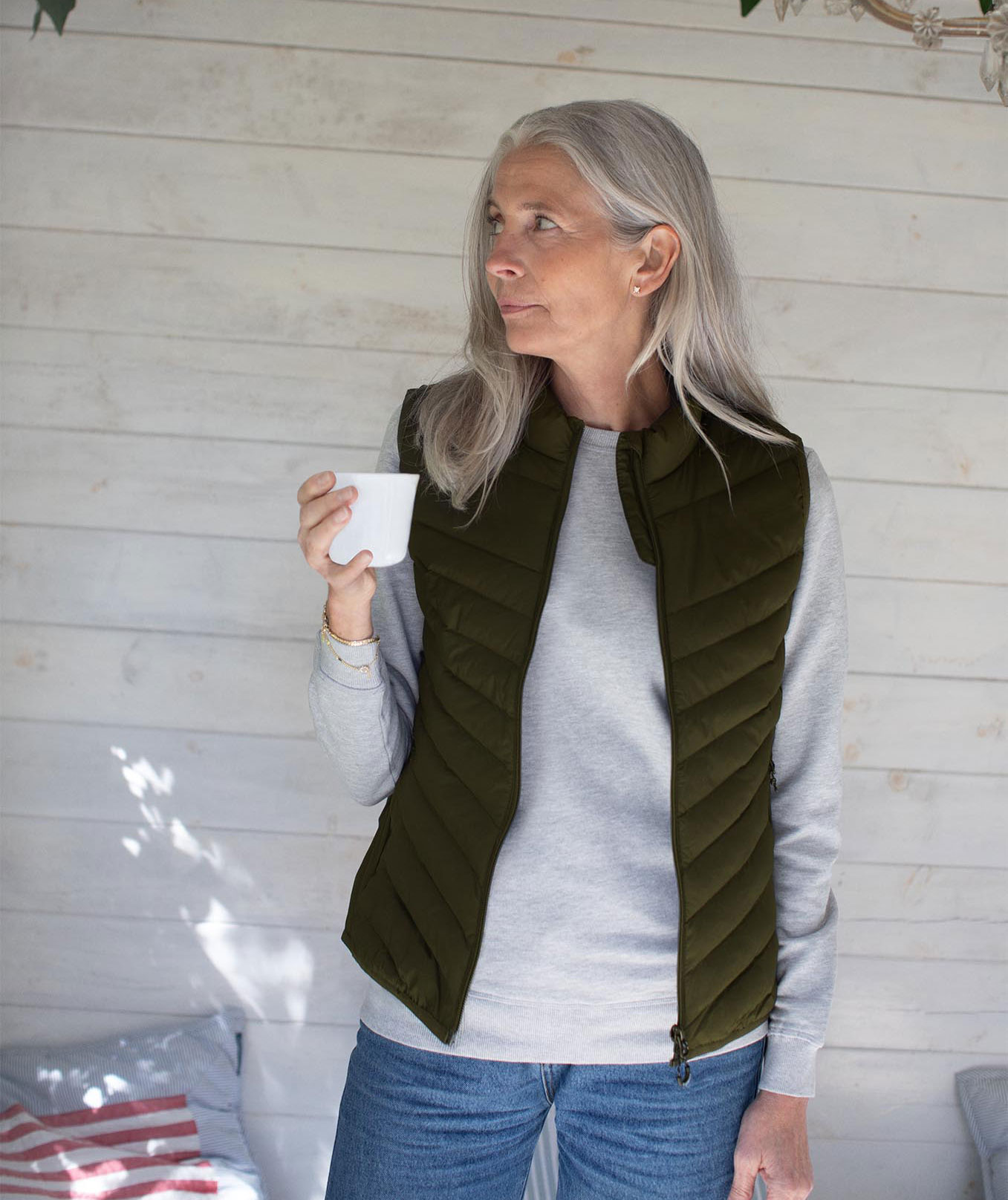 ID Bio Damen Sweatshirt, Hellgrau Melange, large image number 6