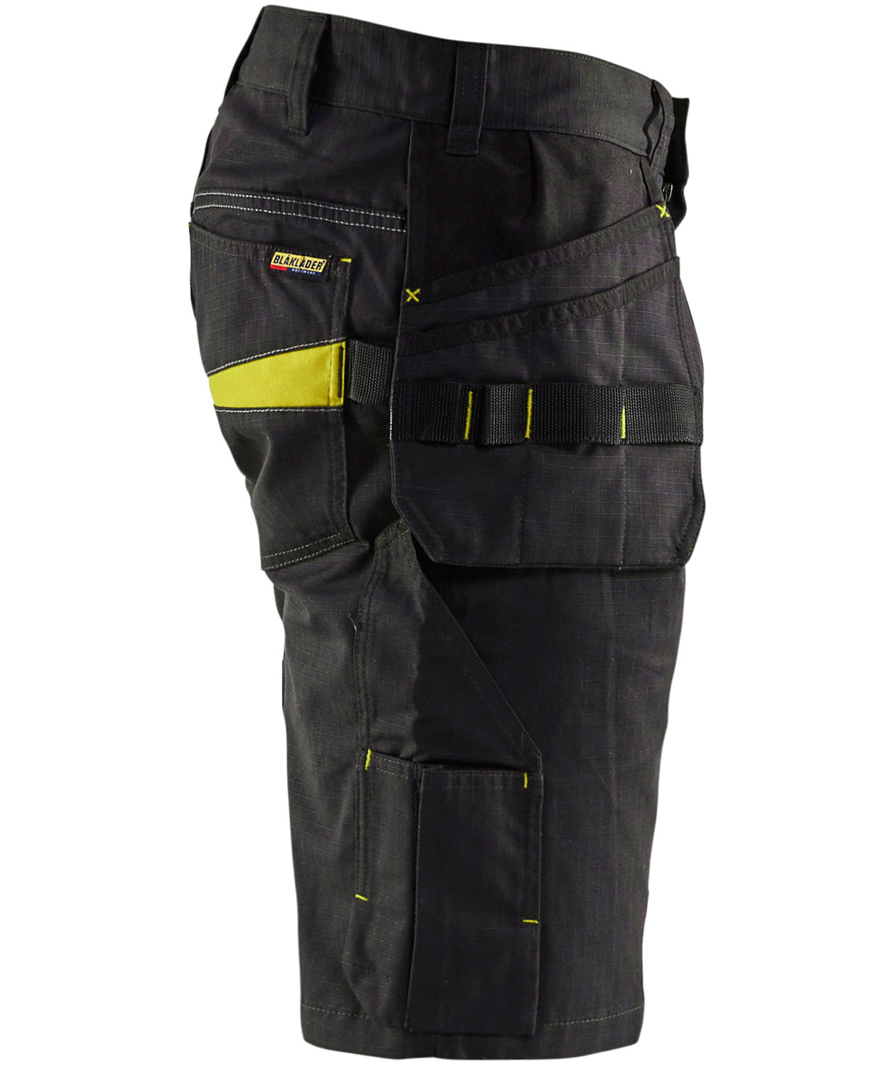 Bl&aring;kl&auml;der Unite craftsman shorts, Black/Hi-Vis Yellow, large image number 2