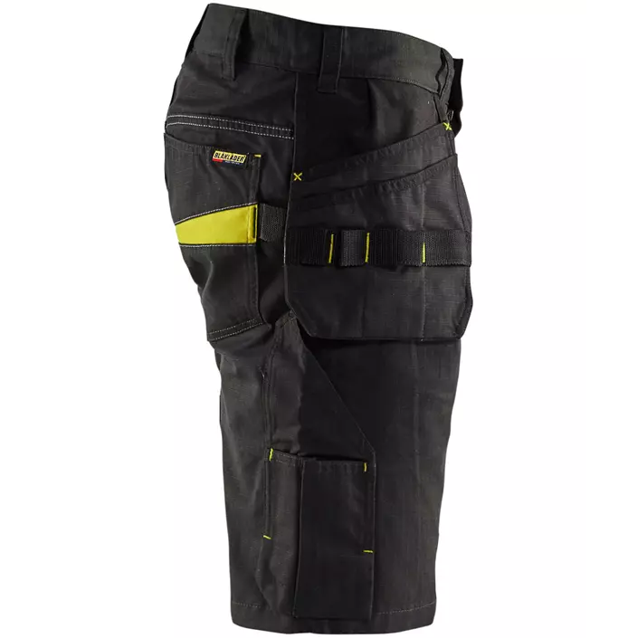 Blåkläder Unite craftsman shorts, Black/Hi-Vis Yellow, large image number 2