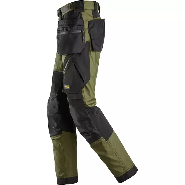 Snickers FlexiWork håndværkerbukser 6902, Khaki Green/Black, large image number 3