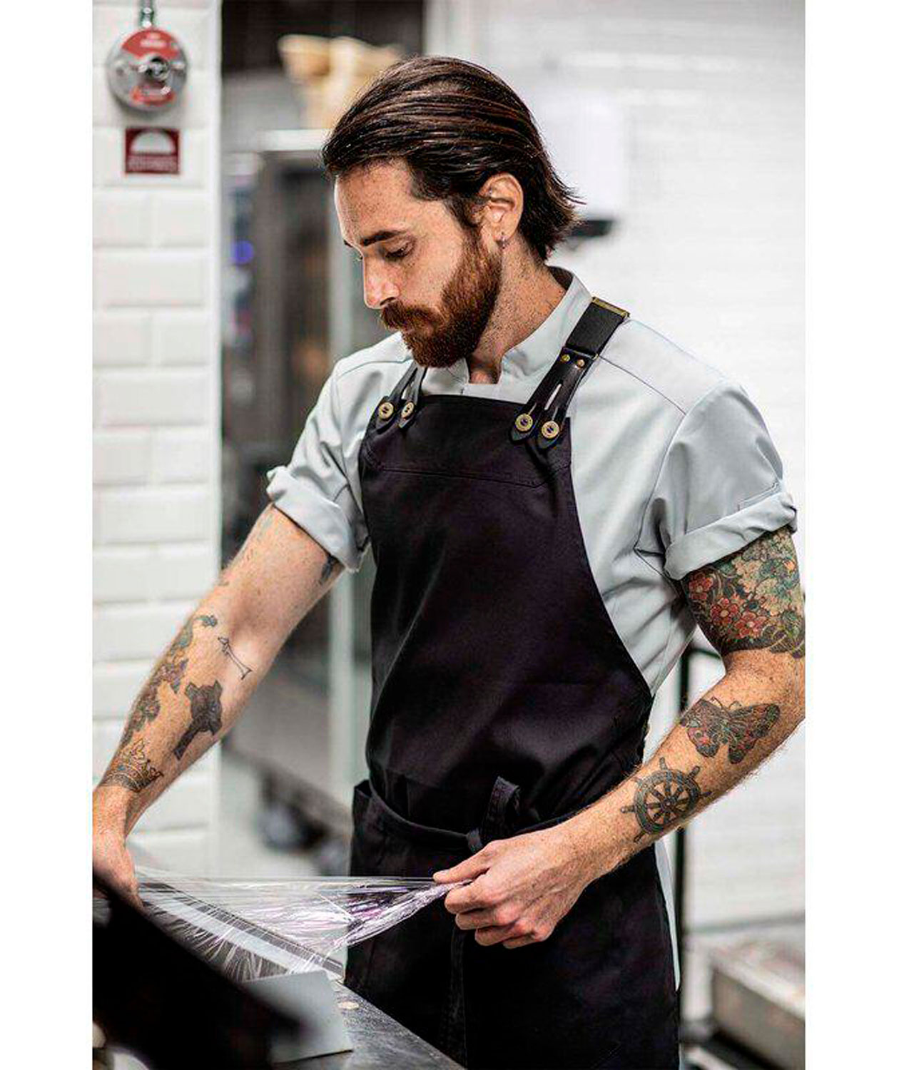 Segers slim fit short-sleeved chefs shirt