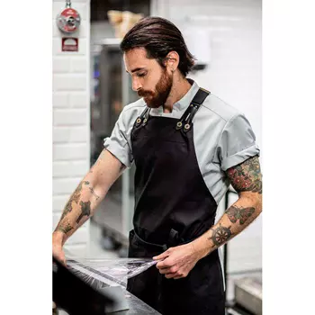 Segers slim fit short-sleeved chefs shirt, Light Grey