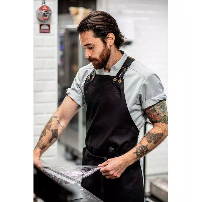 Segers slim fit short-sleeved chefs shirt, Light Grey, large image number 1