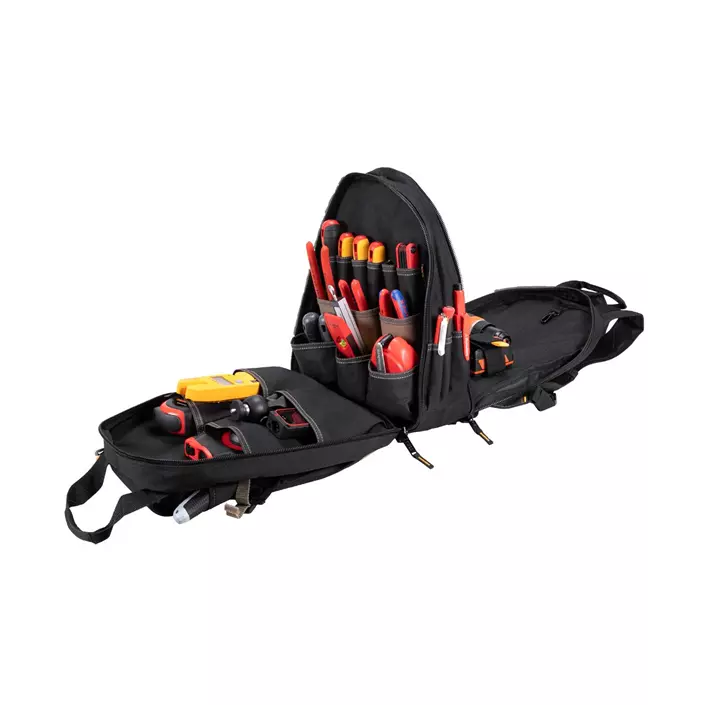 CLC Work Gear 1134 Deluxe tool backpack, Black/Brown, Black/Brown, large image number 3