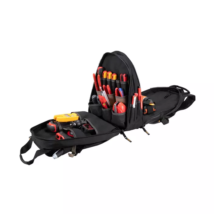 CLC Work Gear 1134 Deluxe tool backpack, Black/Brown, Black/Brown, large image number 3