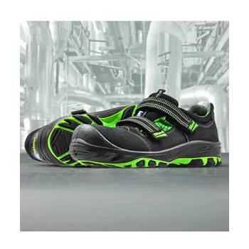 Sievi SpiderX 5+ safety sandals S1P, Black/Green