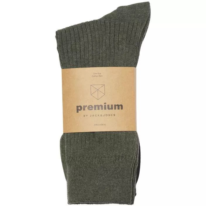 Jack & Jones JACPREMIUM 2er-Pack Strümpfe, Black/Olive Night Melange, Black/Olive Night Melange, large image number 3