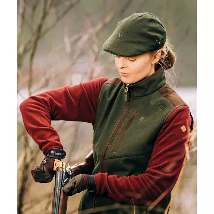 Pinewood Nydala dame fleecejakke, Burgundy/Suede Brown, large image number 2