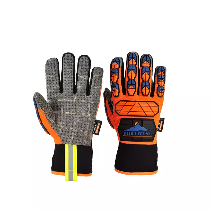 Portwest Aqua-Seal Pro impact-reducing work gloves Cut B, Orange, large image number 0