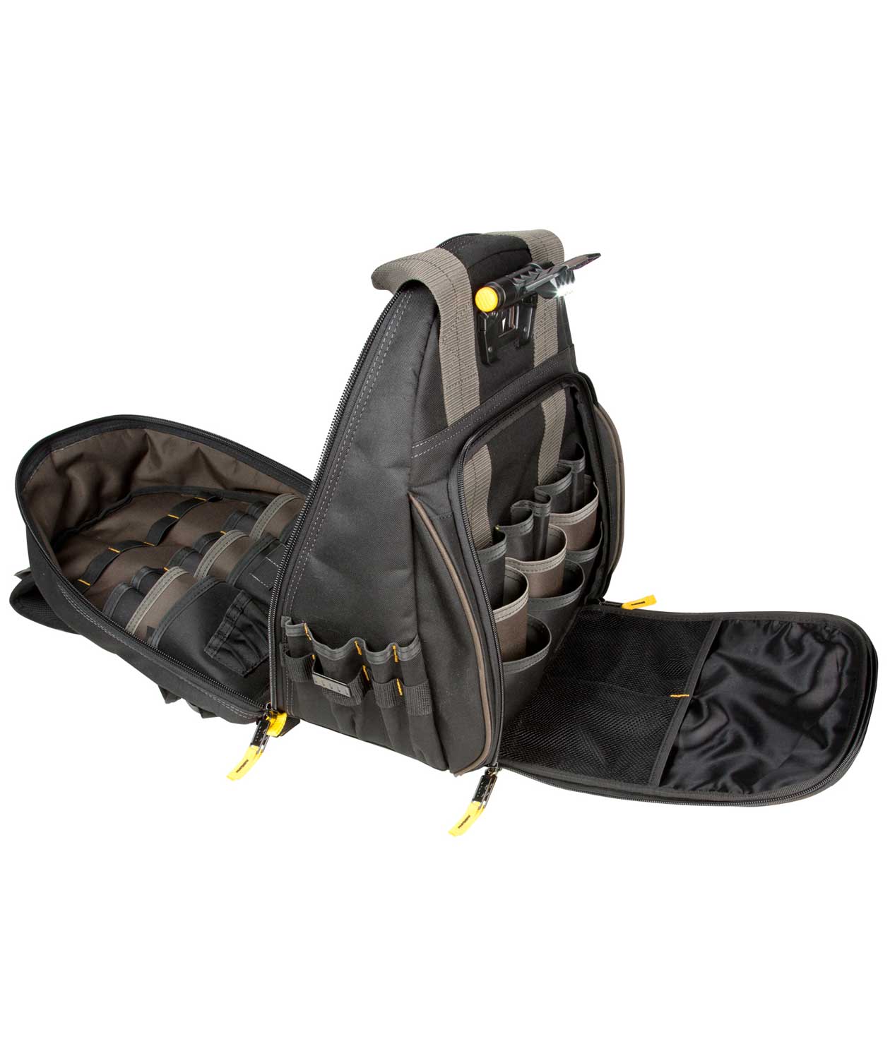 CLC Work Gear L255 verktygsryggs&auml;ck med LED-ljus 50L, Svart/Brun, Svart/Brun, large image number 3