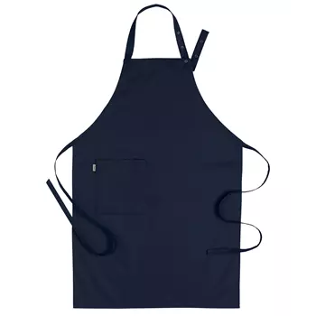 Segers 4579 bib apron with pocket, Marine Blue