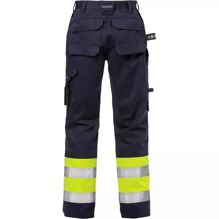 Fristads Flame dame arbeidsbukse, Hi-Vis gul/marineblå, large image number 1
