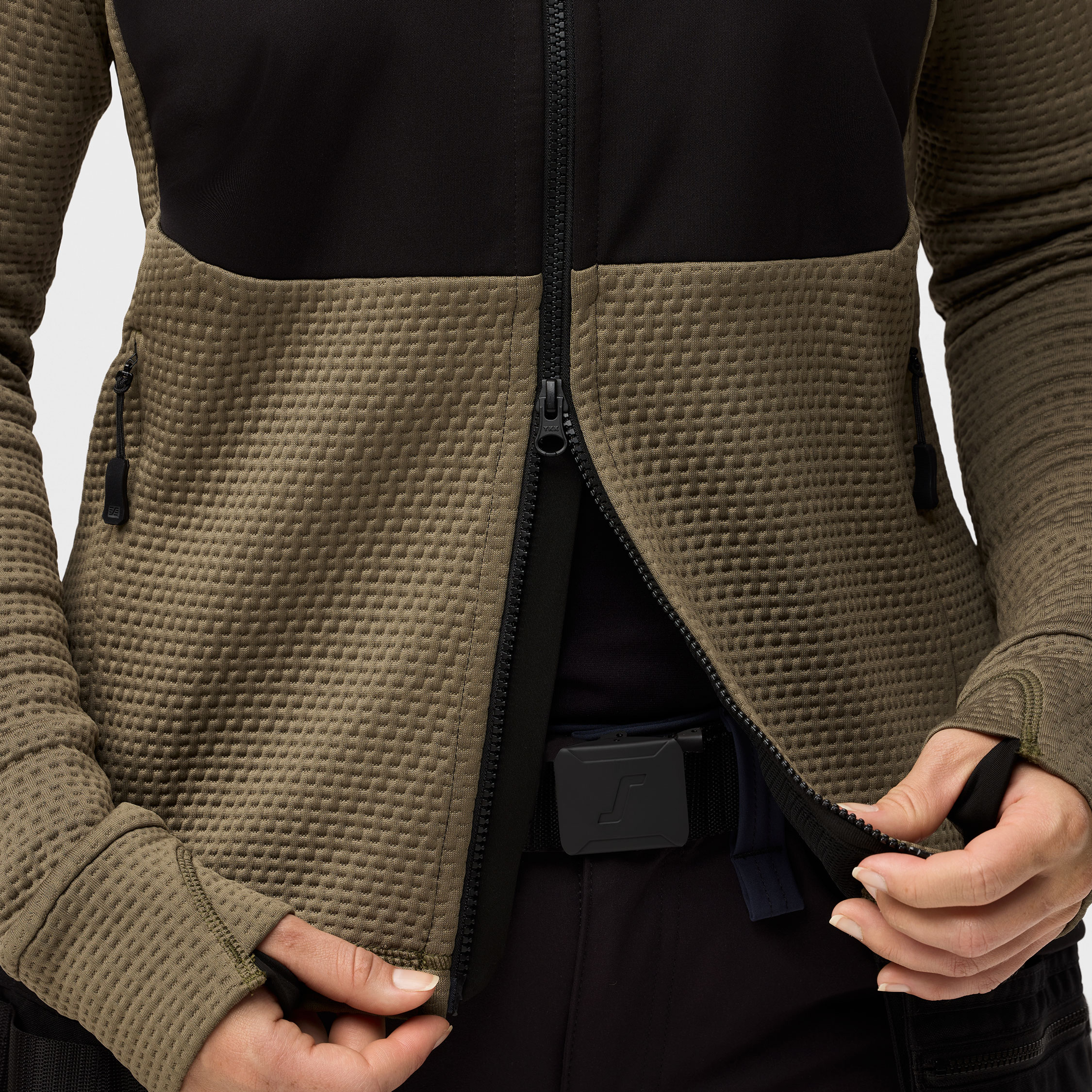 Snickers FlexiWork dame cardigan 8407, Khaki Green/Black, large image number 7