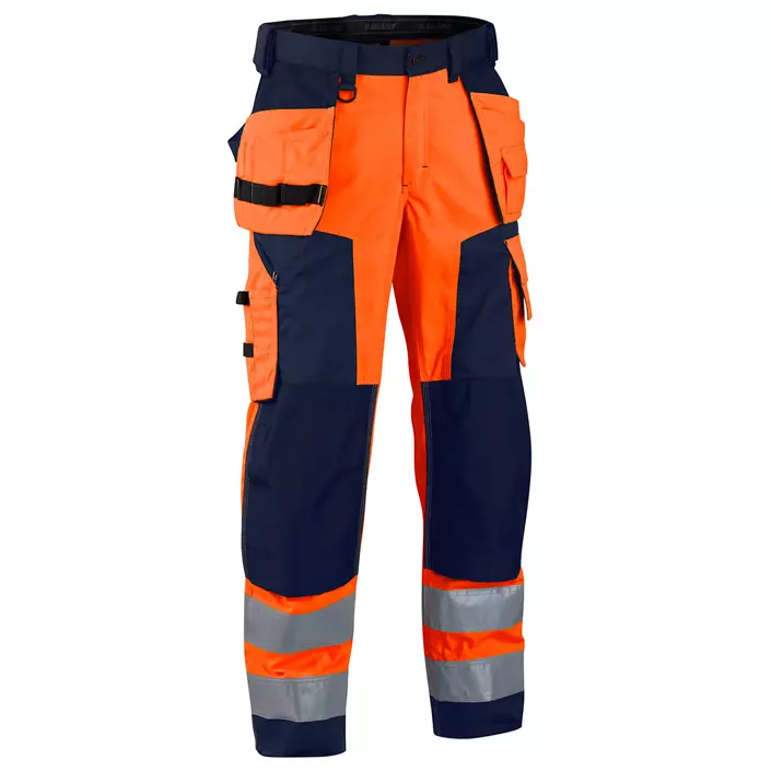 Blåkläder softshell craftsman trousers, Hi-vis Orange/Marine, large image number 0