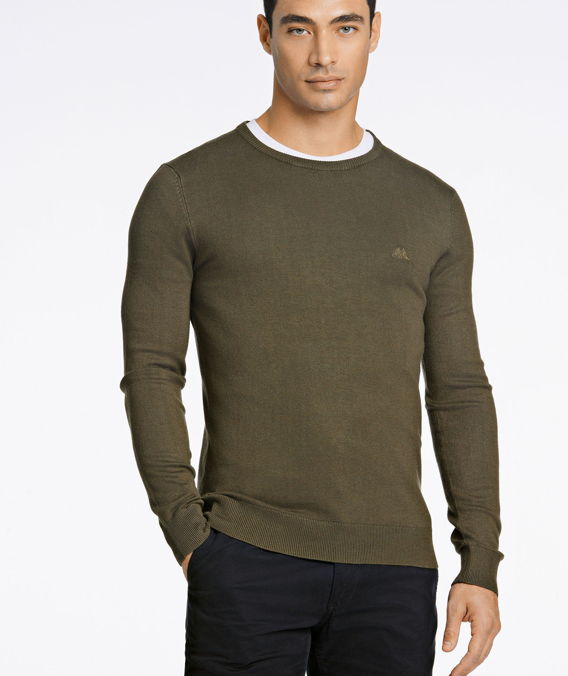 Lindbergh knitted pullover, Army Mel, large image number 7