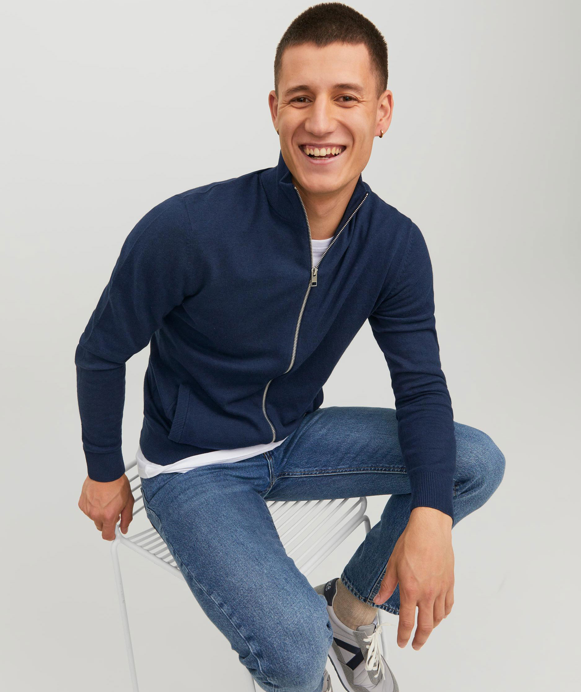 Jack & Jones JJEEMIL knitted cardigan, Navy Blazer, large image number 4