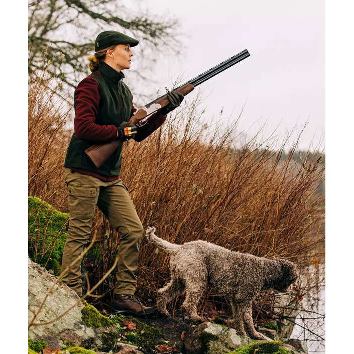 Pinewood Nydala dame fleecejakke, Burgundy/Suede Brown, large image number 1