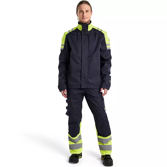 Blåkläder FR arbeidsbukse, Marine/Hi-Vis gul, large image number 1