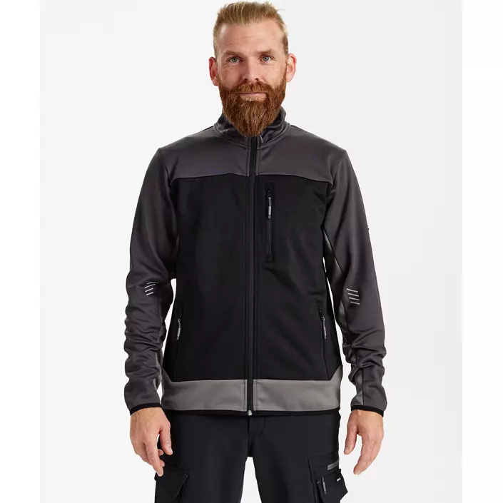 Engel Entire midlayer cardigan, Black/Anthracite Grey, large image number 1