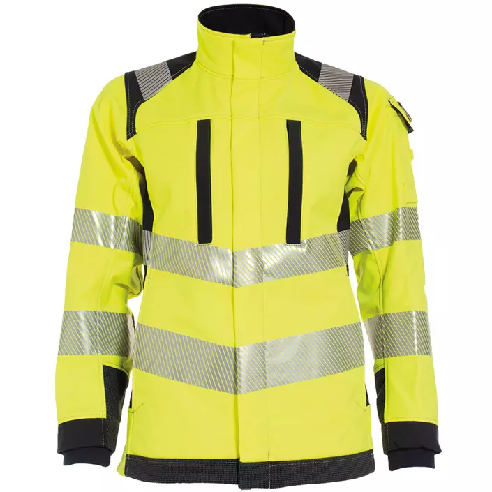 Tranemo Stretch FR women's softshell jacket, Hi-vis yellow/Marine blue, large image number 0