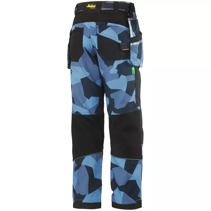 Snickers FlexiWork Junior trousers 7505, Camoflage marine/black, large image number 1