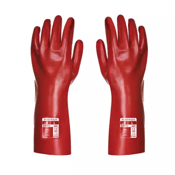 Portwest PVC protection gloves, 35 cm, Red