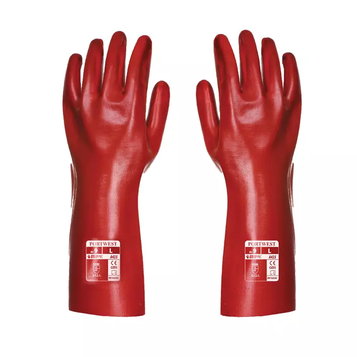 Portwest PVC protection gloves, 35 cm, Red, Red, large image number 0