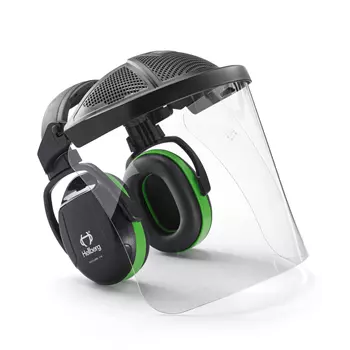 Hellberg Secure 1H PC hörselskydd och visir, Svart/Grön