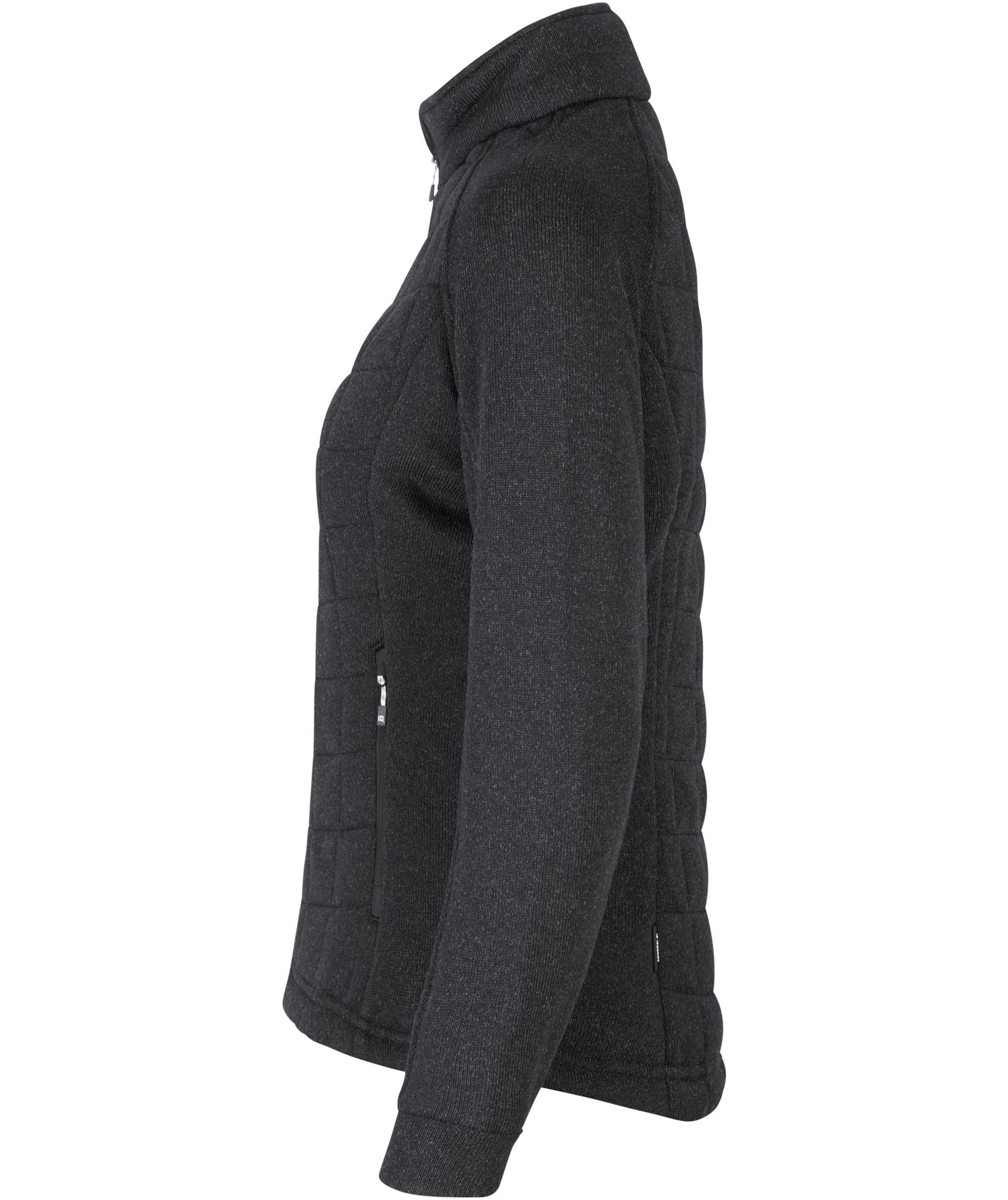 ID quiltet dame fleecejakke, Grafitgr&aring; Melange, large image number 2