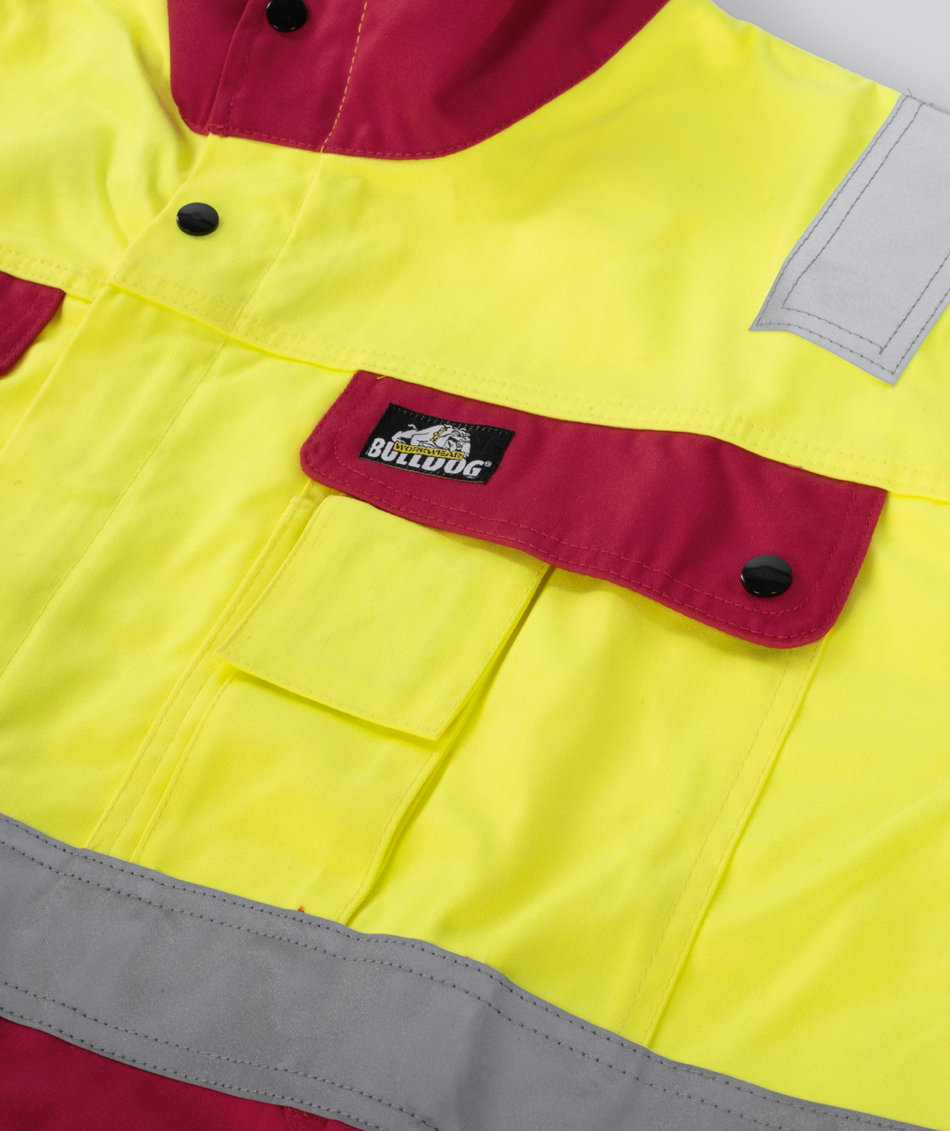 Bulldog Pyrox work jacket 5701, Hi-Vis Yellow/Red, large image number 2