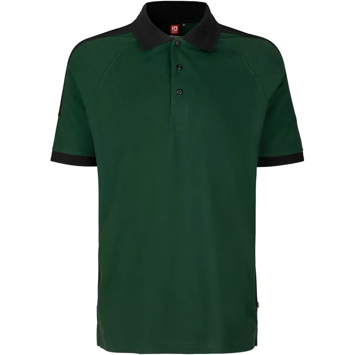 ID Pro Wear kontrast Polo T-skjorte, Flaskegrønn, large image number 0