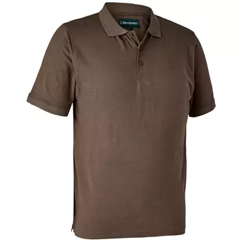 Deerhunter Gunnar polo T-shirt, Brown Leaf Melange