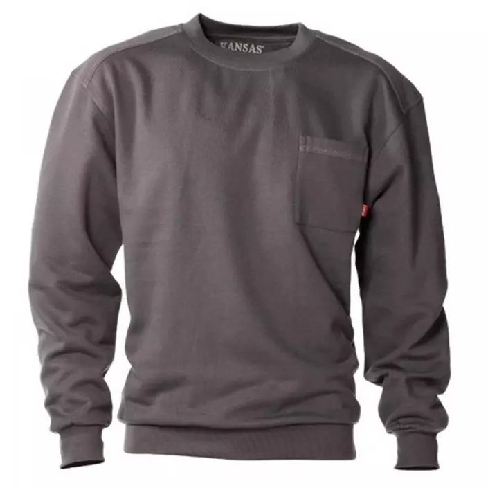 Kansas Match sweatshirt / work sweater, Grey, large image number 0