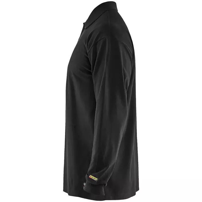 Blåkläder Anti-Flame long-sleeved polo shirt, Black, large image number 2